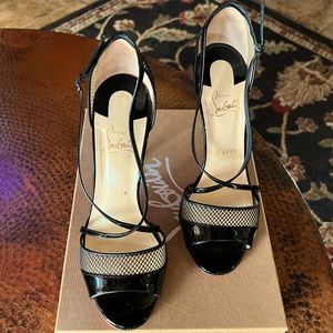 Christian Louboutin - Slikova Patent & Mesh Heels - Size 39